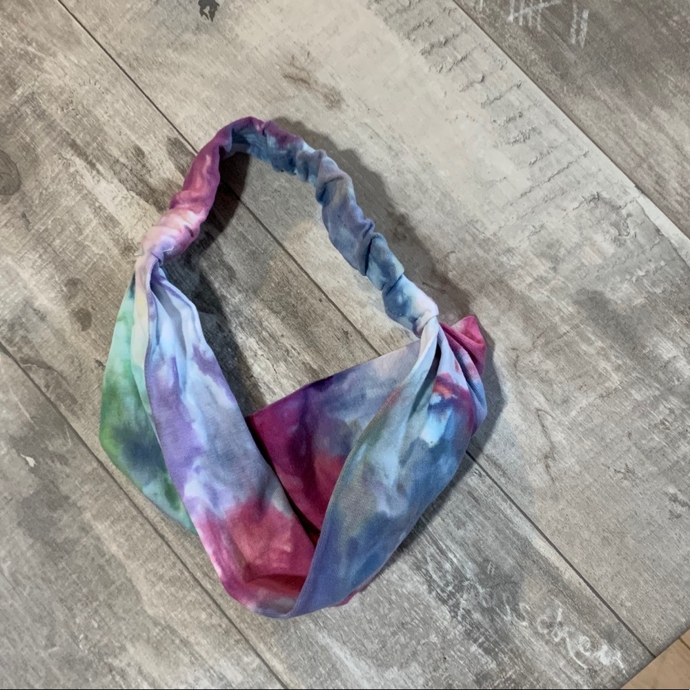 Ice dye yoga headband